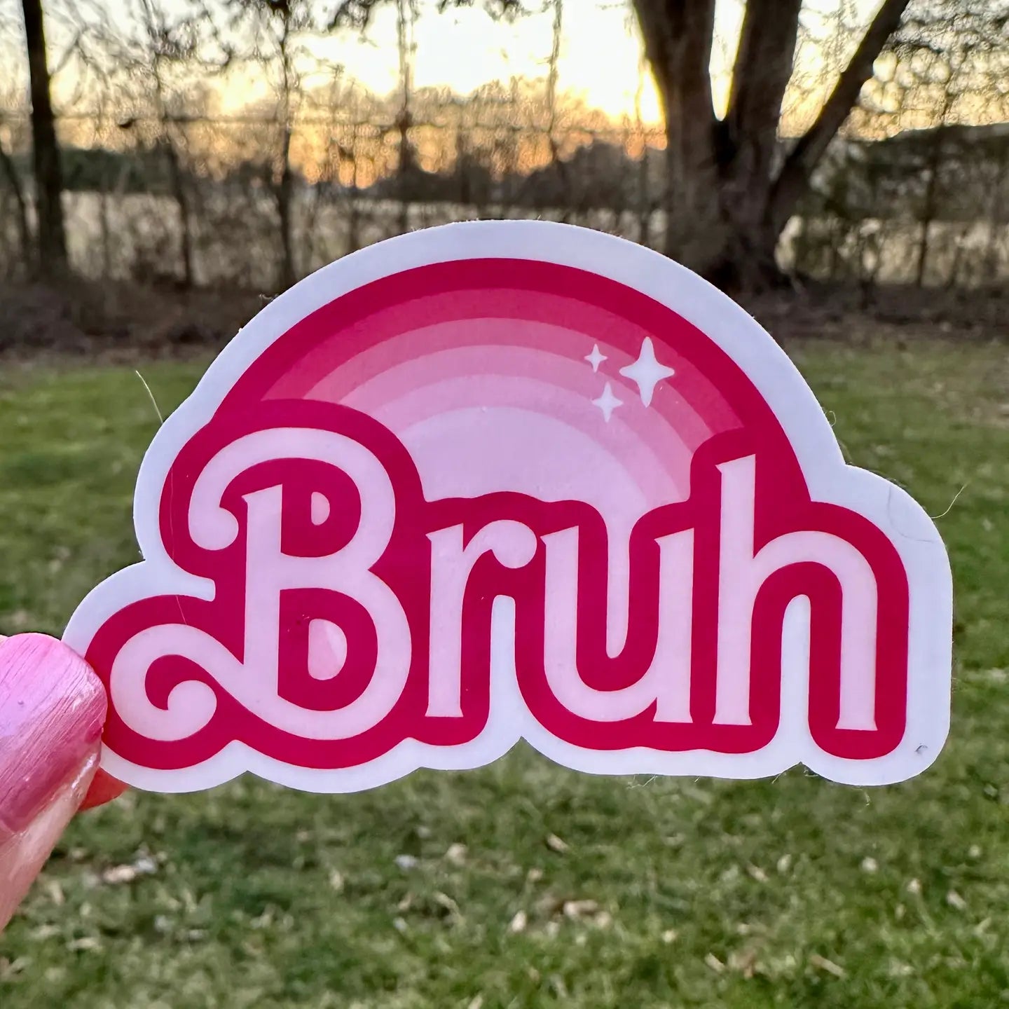FD- Pink Bruh Sticker
