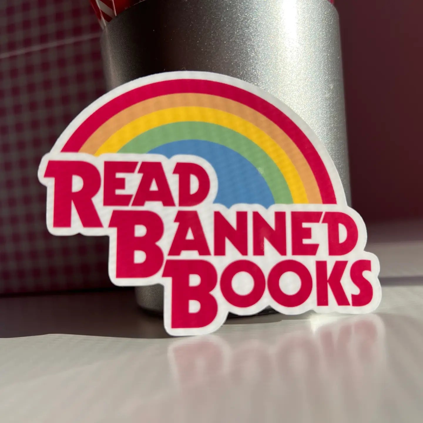 FD- Read Banned Books Rainbow Sticker