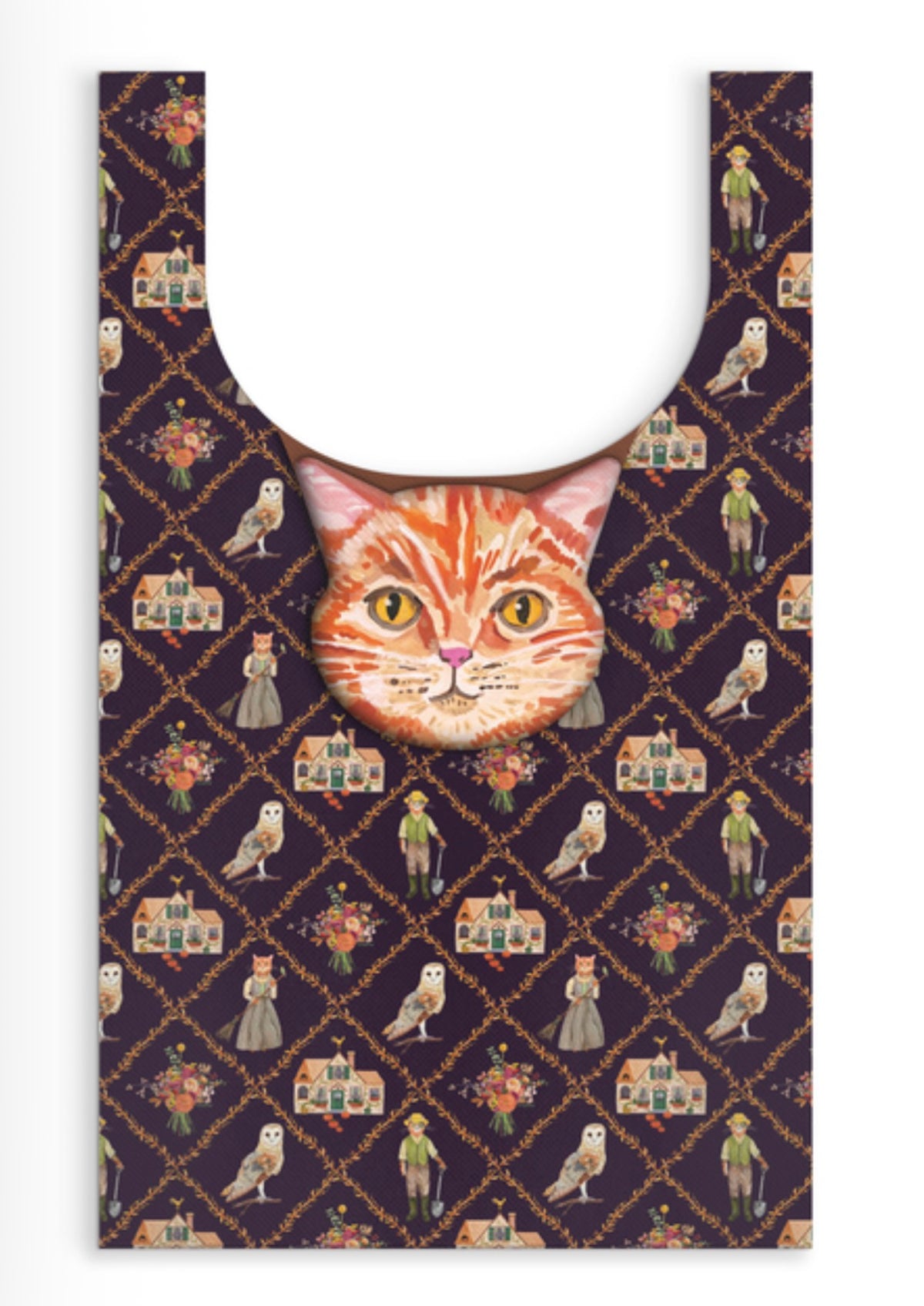 Cottage Cats Packable Nylon Tote