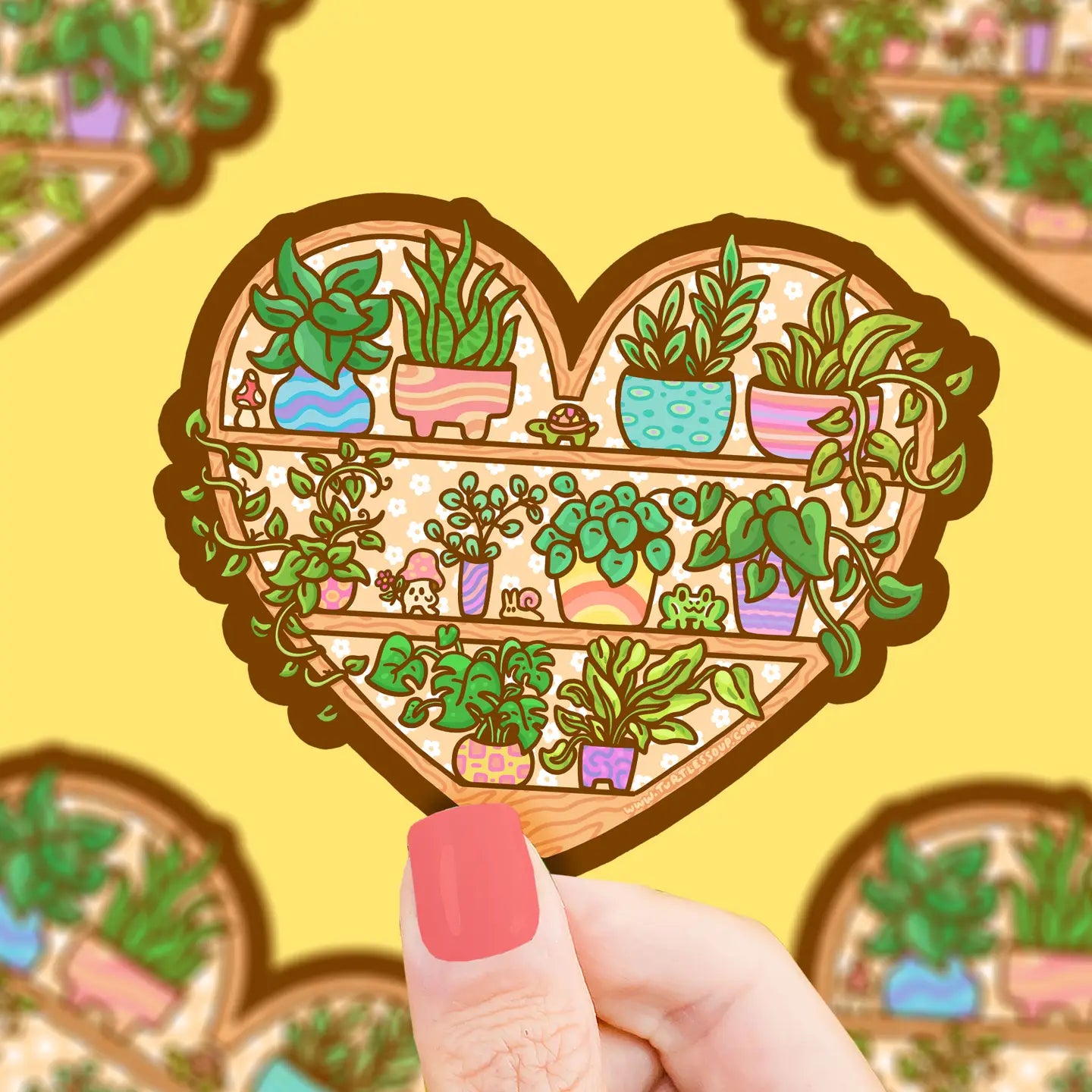 TS - Heart Shaped Plant Shelf Sticker