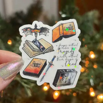 AN - Fourth Wing Inspired Books and Quote Sticker