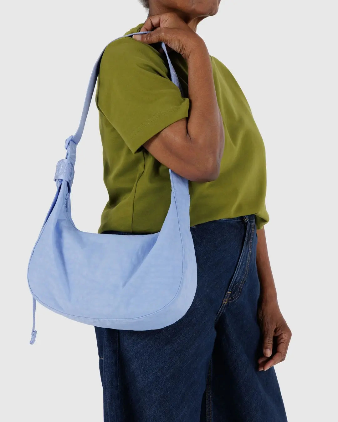 BAGGU - Medium Nylon Crescent Bag, French Blue