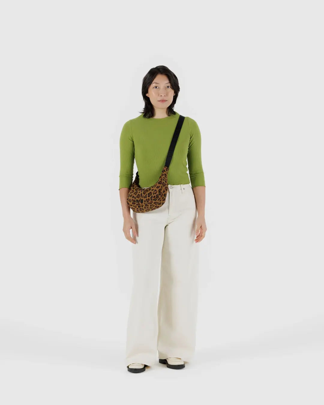 BAGGU - Small Nylon Crescent Bag, Leopard