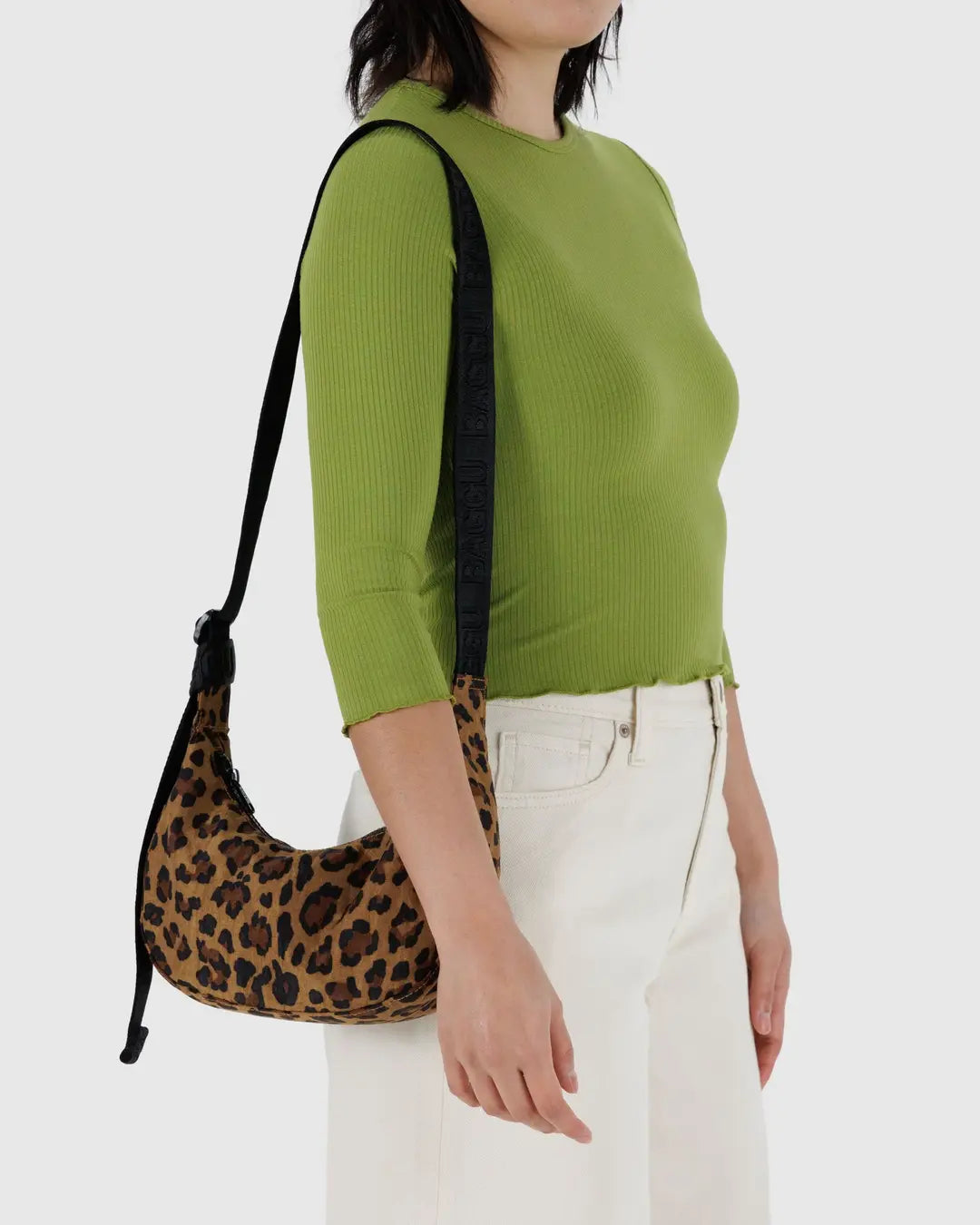 BAGGU - Small Nylon Crescent Bag, Leopard