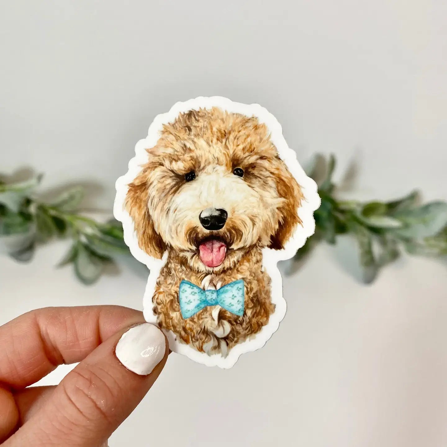 BM - Goldendoodle with Bow Tie Sticker