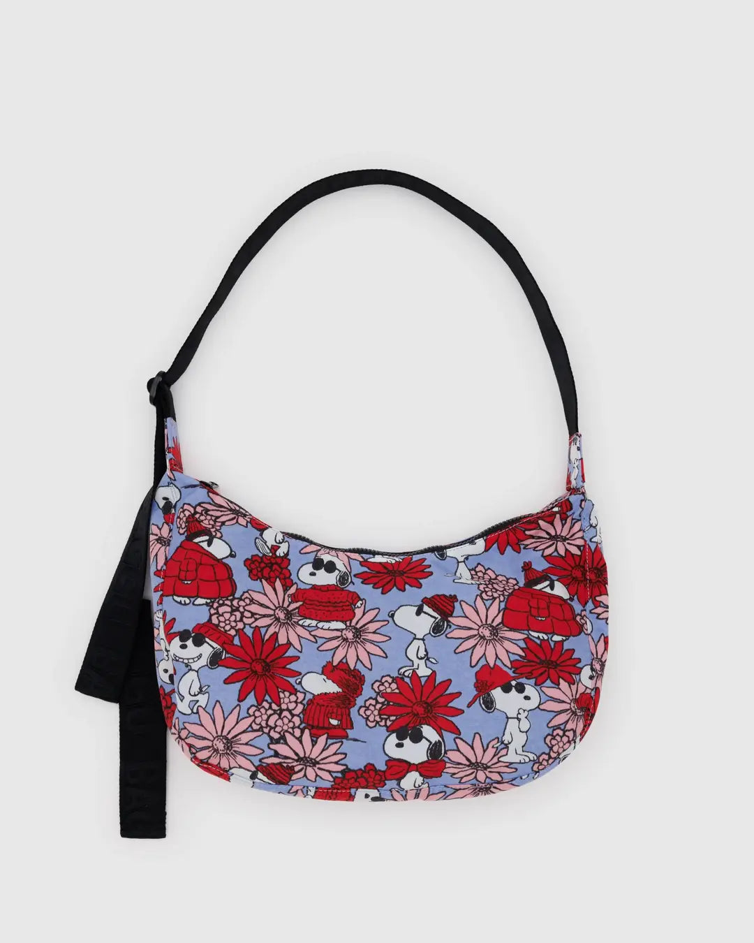 BAGGU - Medium Nylon Crescent Bag, Floral Snoopy