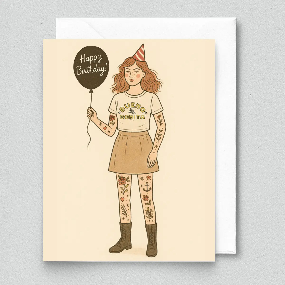 IAP - Happy Birthday Card – Tattoo Girl Art For Fierce Friends