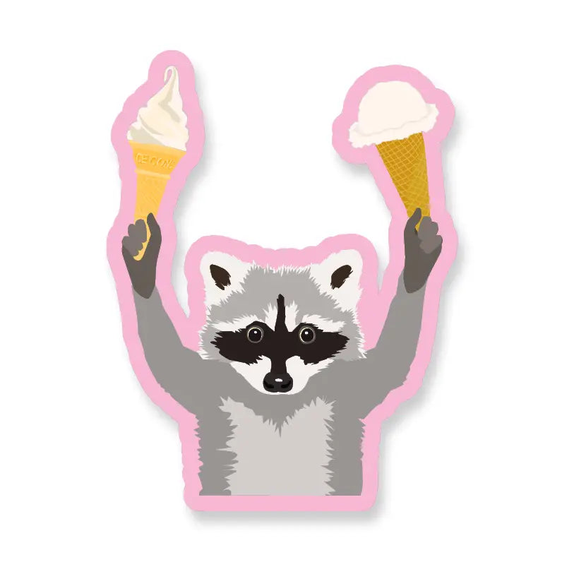 A2 - Ice Cream Raccoon Vinyl Sticker
