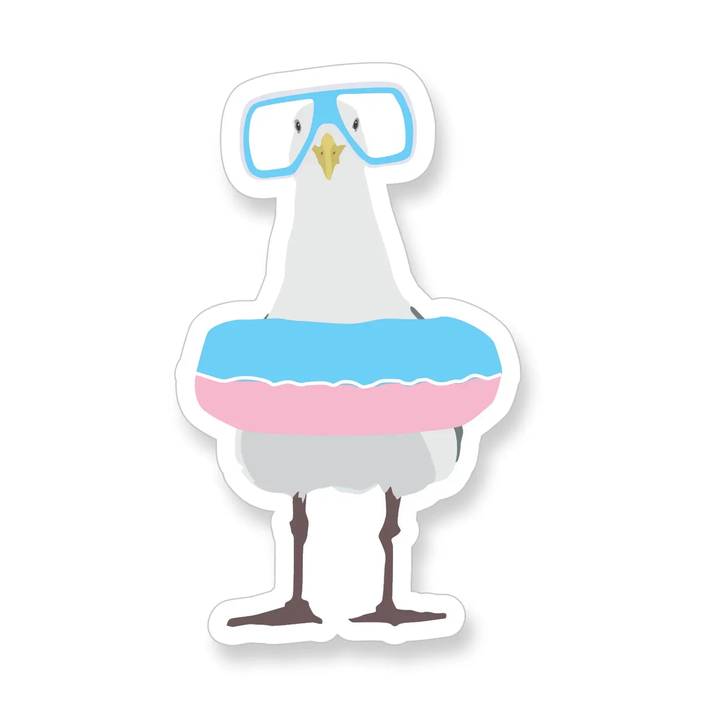 A2 - Summer Seagull with Swim Gear Vinyl Sticker