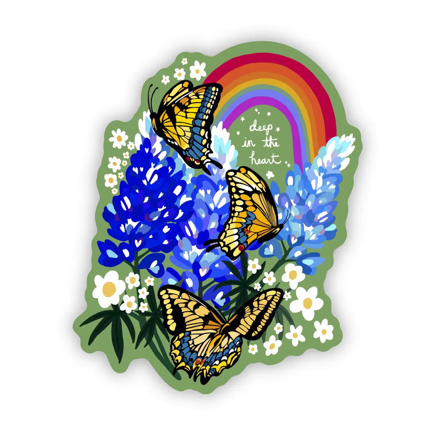 BM - "Deep in the Heart" Rainbow & Butterfly Sticker