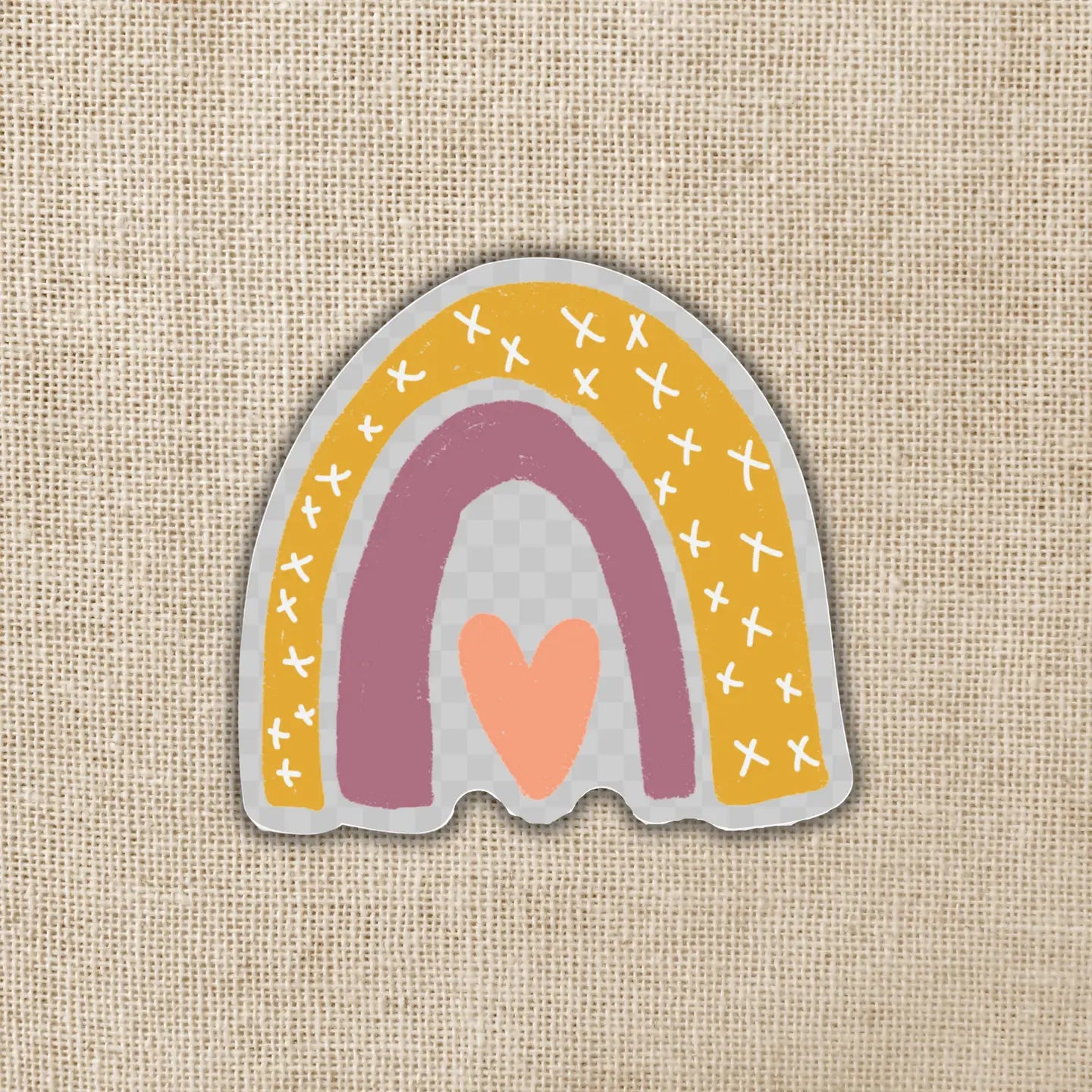 KOT - Yellow & Purple Rainbow Clear Sticker, 2-inch