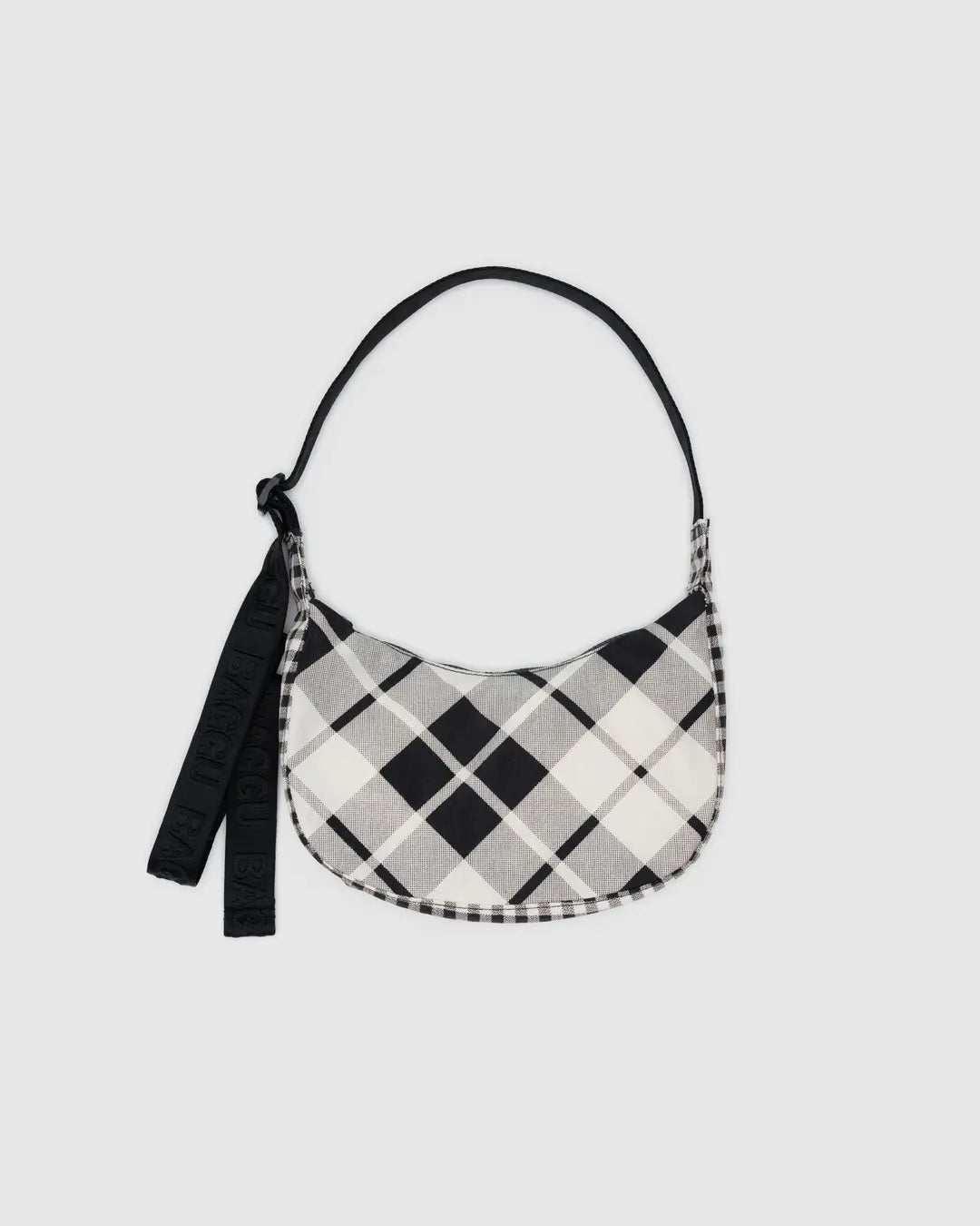 BAGGU - Small Nylon Crescent Bag, Mixed Plaid