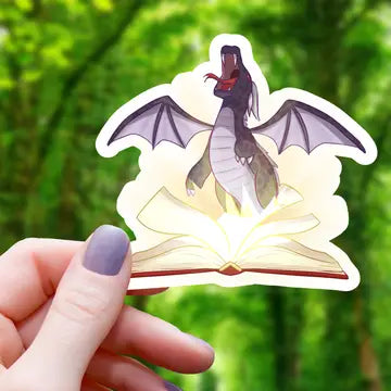 MGC - Dragon Flying out of Book Sticker