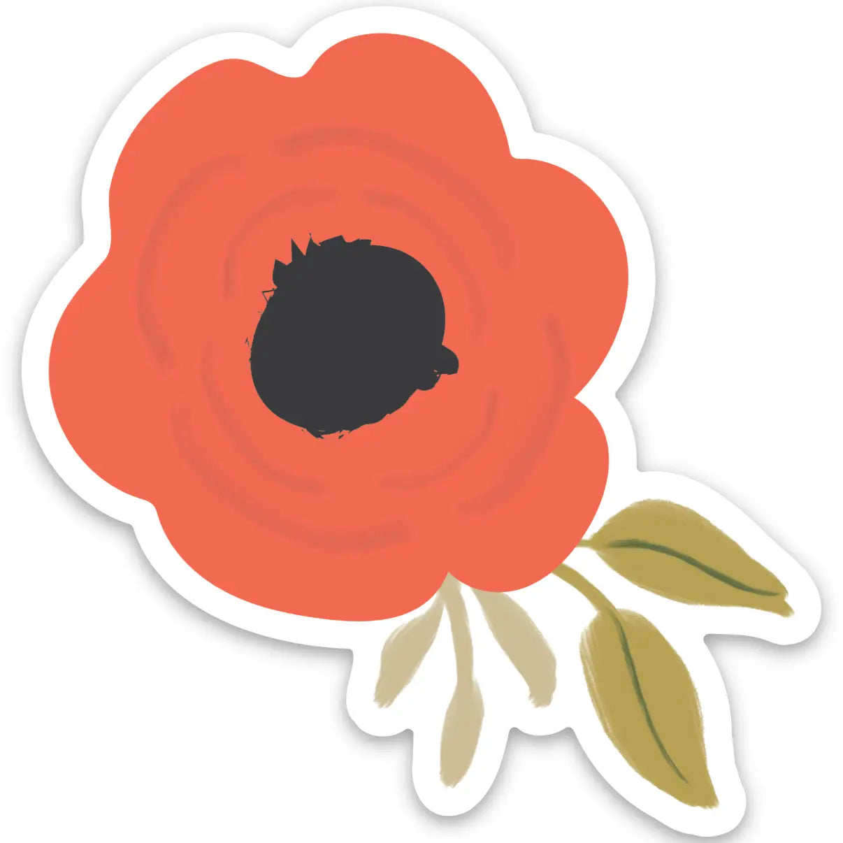 GPD - Poppy Red Flower Vinyl Sticker