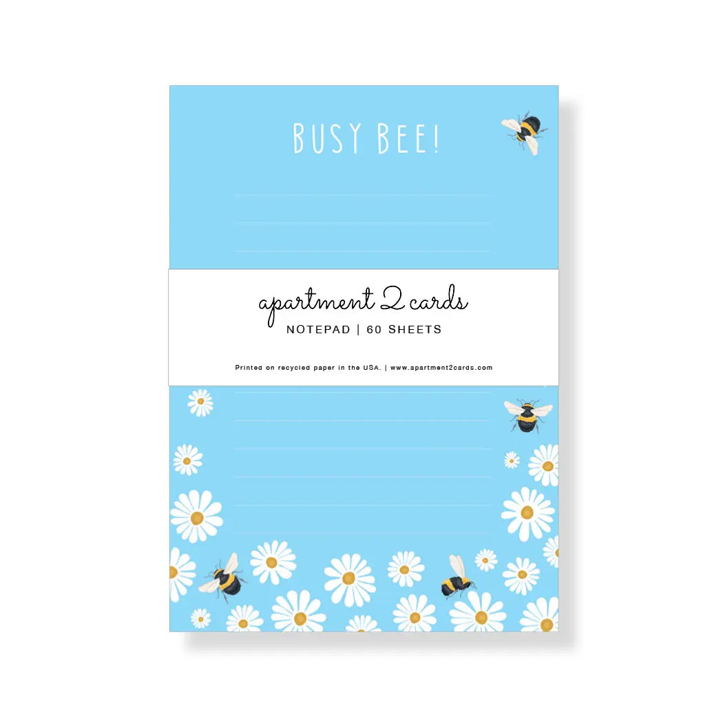 A2 - Busy Bee List Pad, 4.75x6.5" Notepad