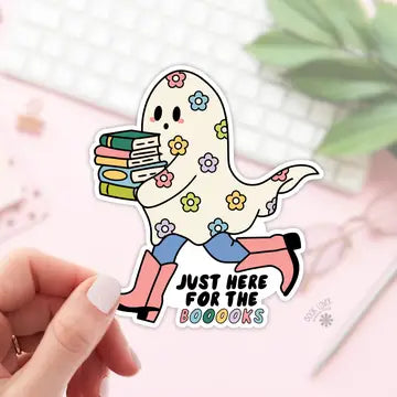 BLM - Just Here for the Books Ghost Sticker