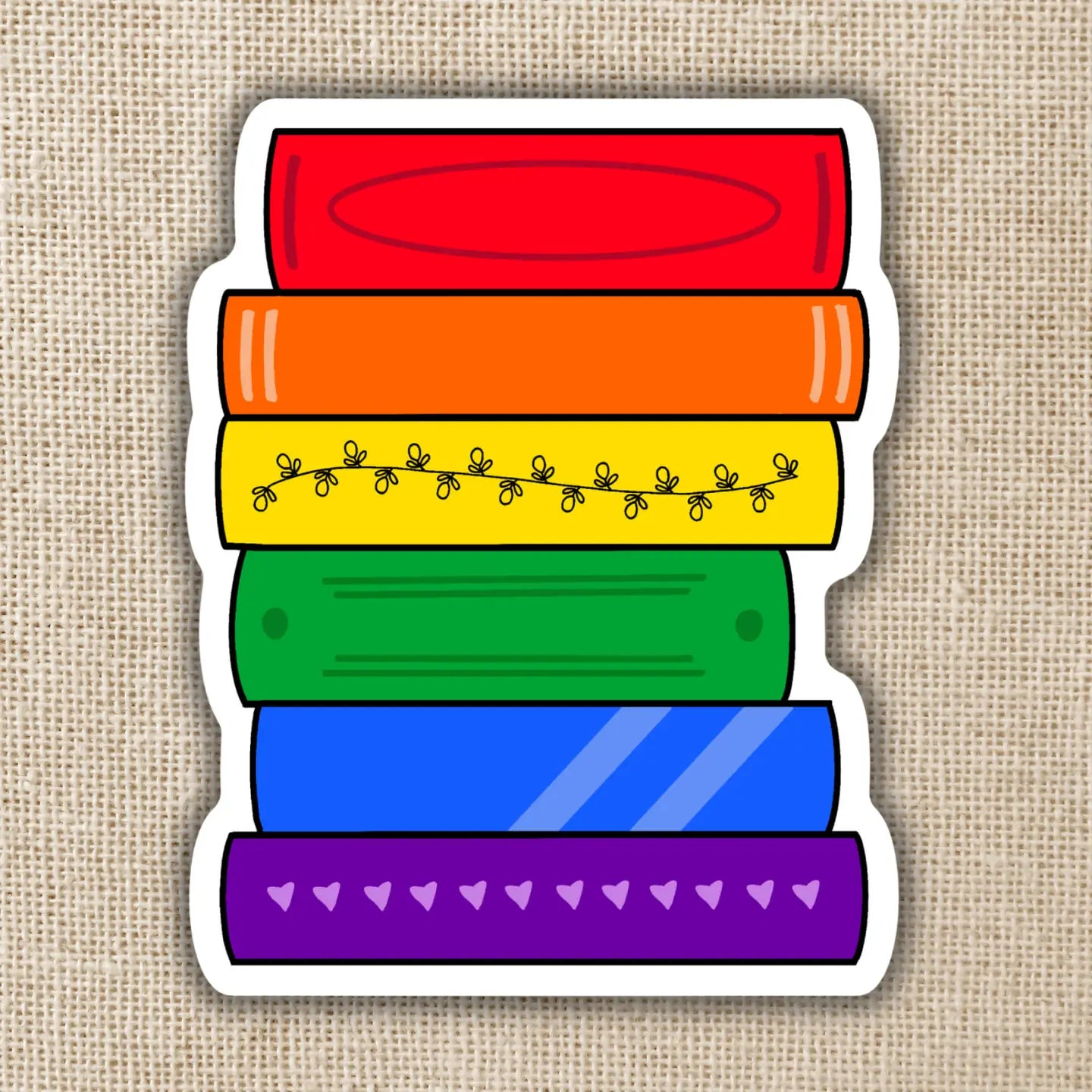 KOT - Gay Pride Book Stack Flag Sticker