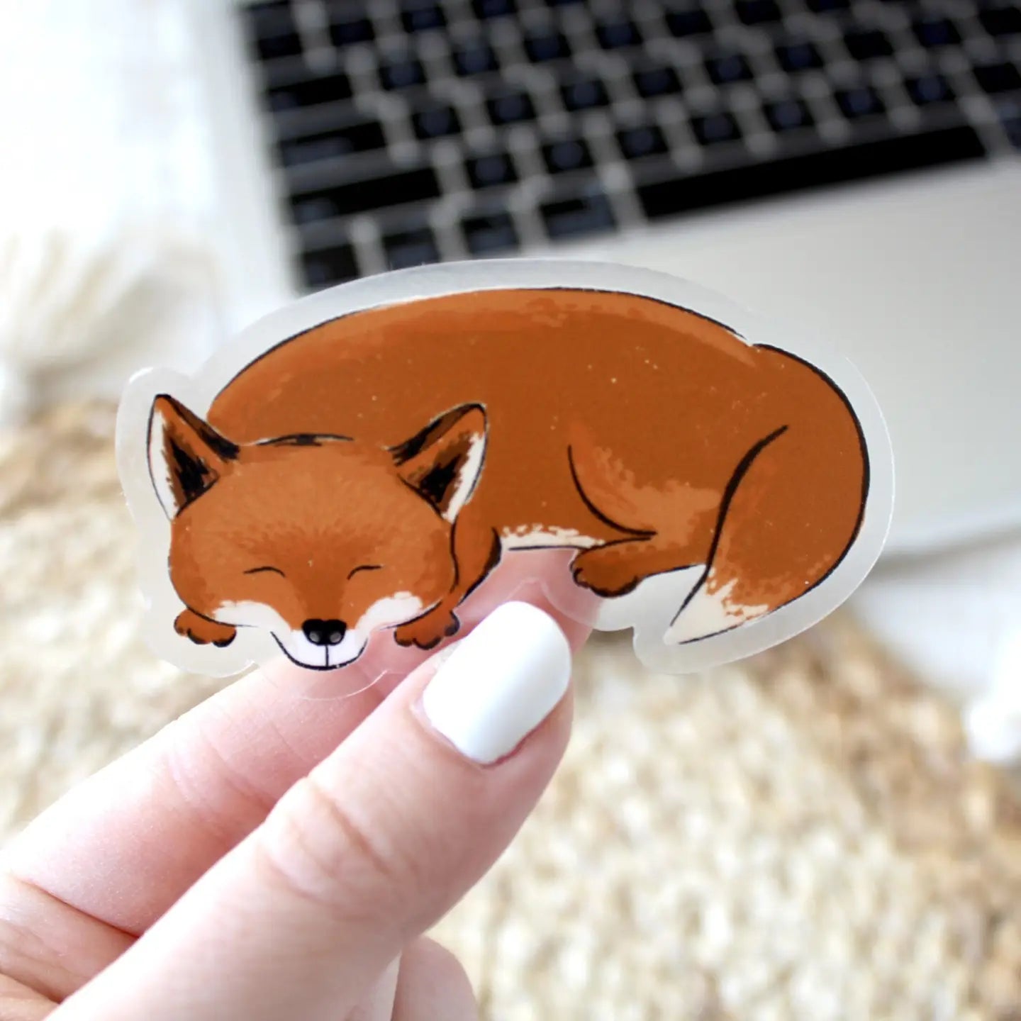 EBD - Clear Fox Sticker, 3x2 in.