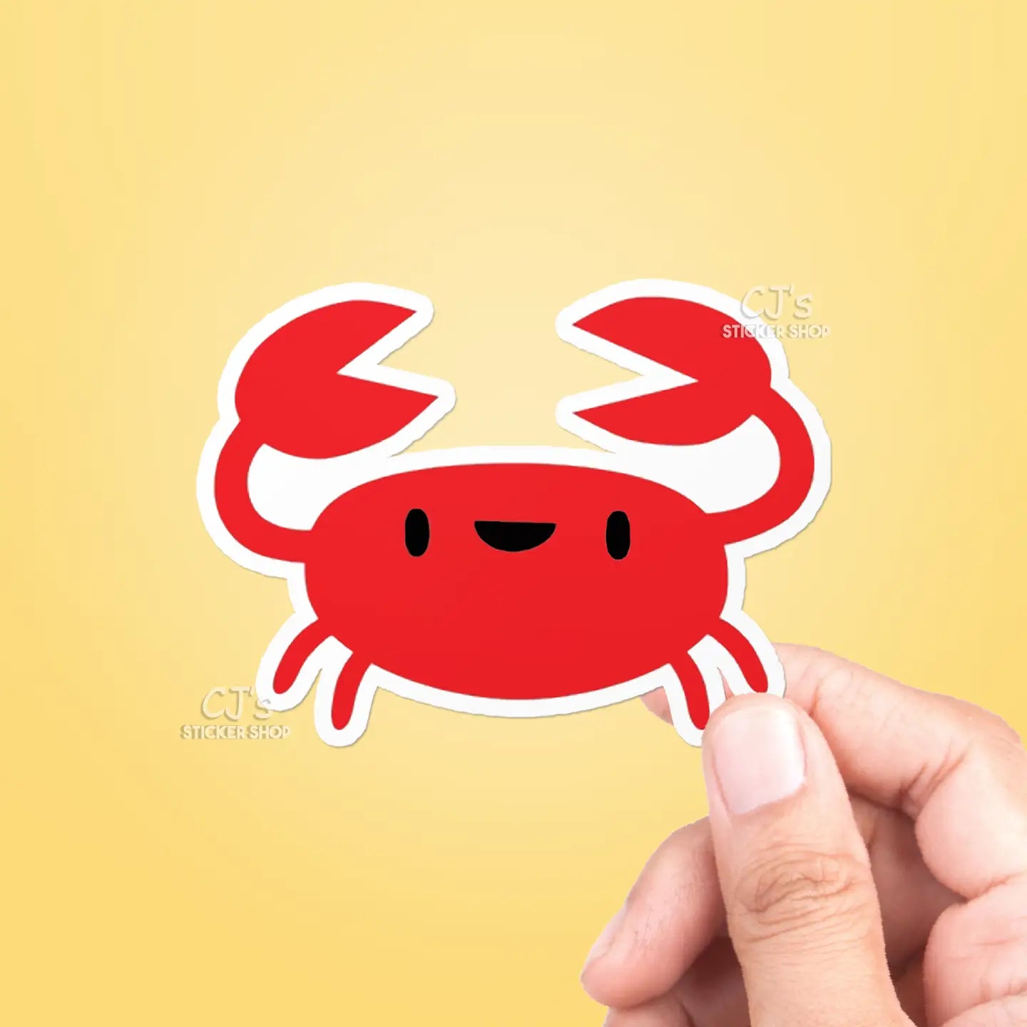 CJ - Happy Crab Sticker Vinyl Decal