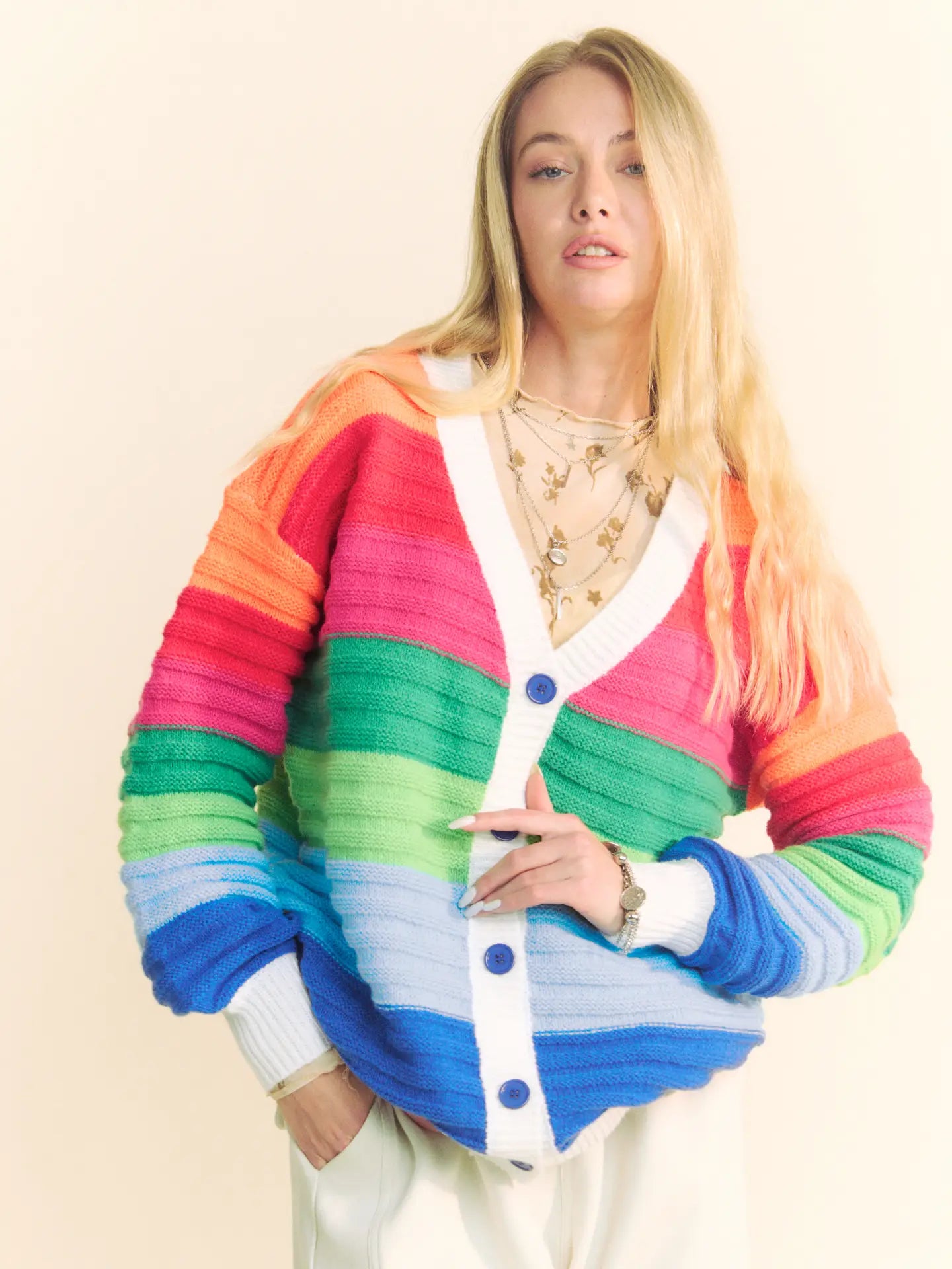 SWEATER - Rainbow Stripe - 30627 - L