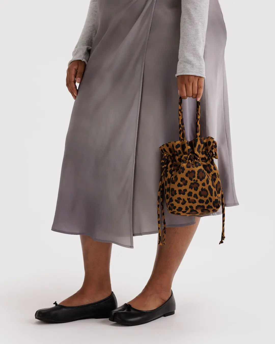 BAGGU - Nylon Drawstring Bag, Leopard