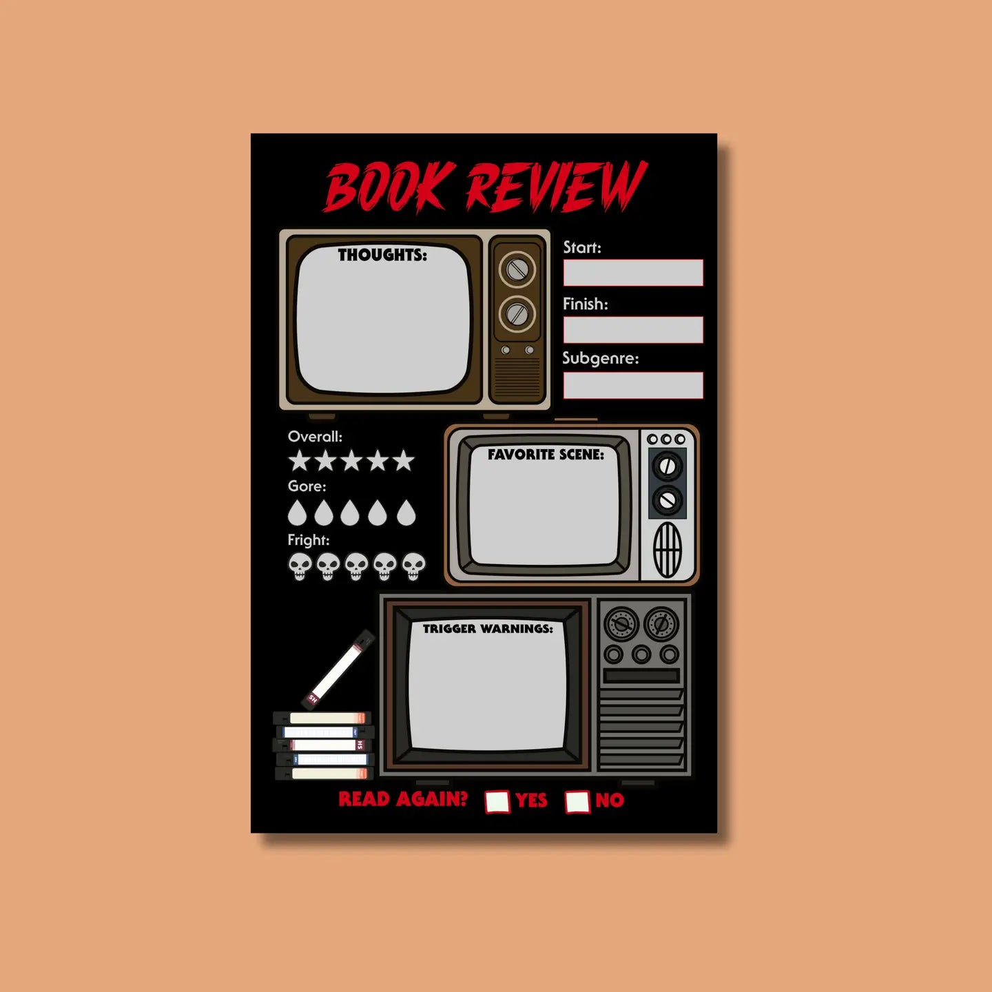 IM - Horror Book Review Sticky Notepad