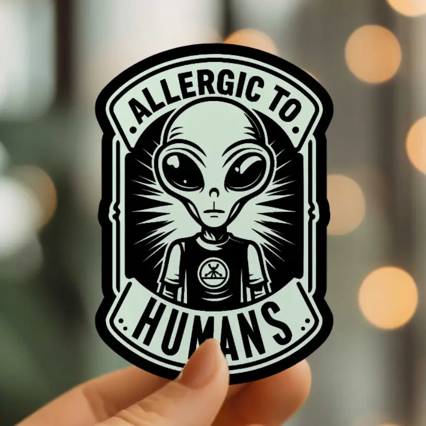 MMT - Funny Allergic To Humans Vinyl Sticker