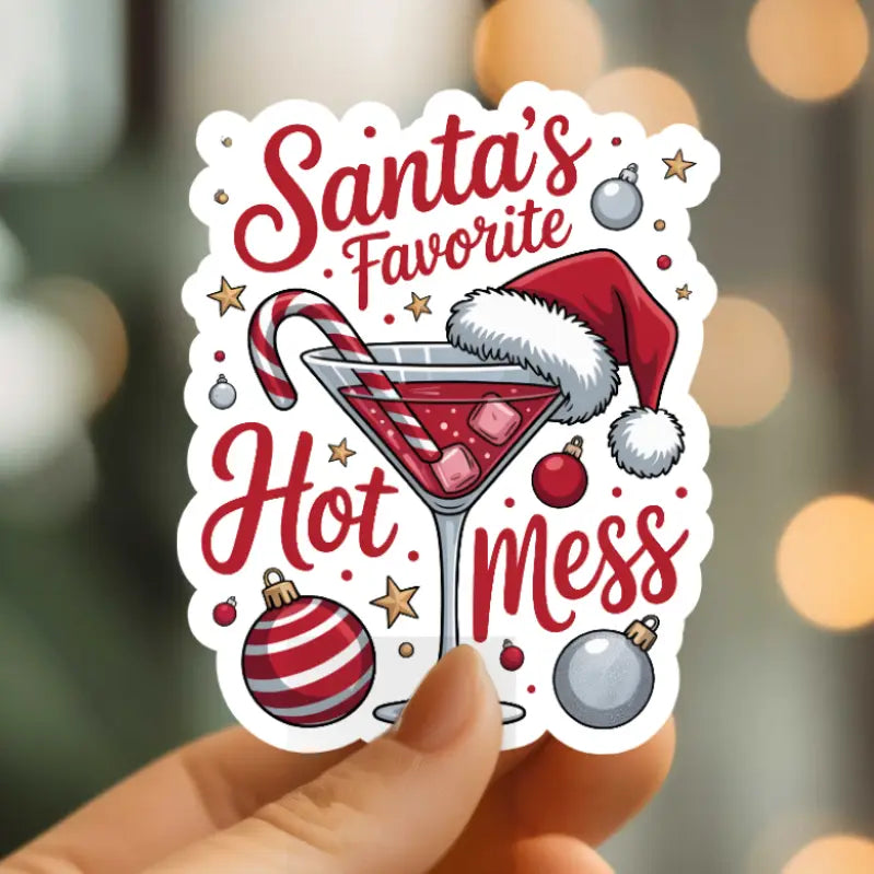 MMT - Santa's Favorite Hot Mess Vinyl Sticker