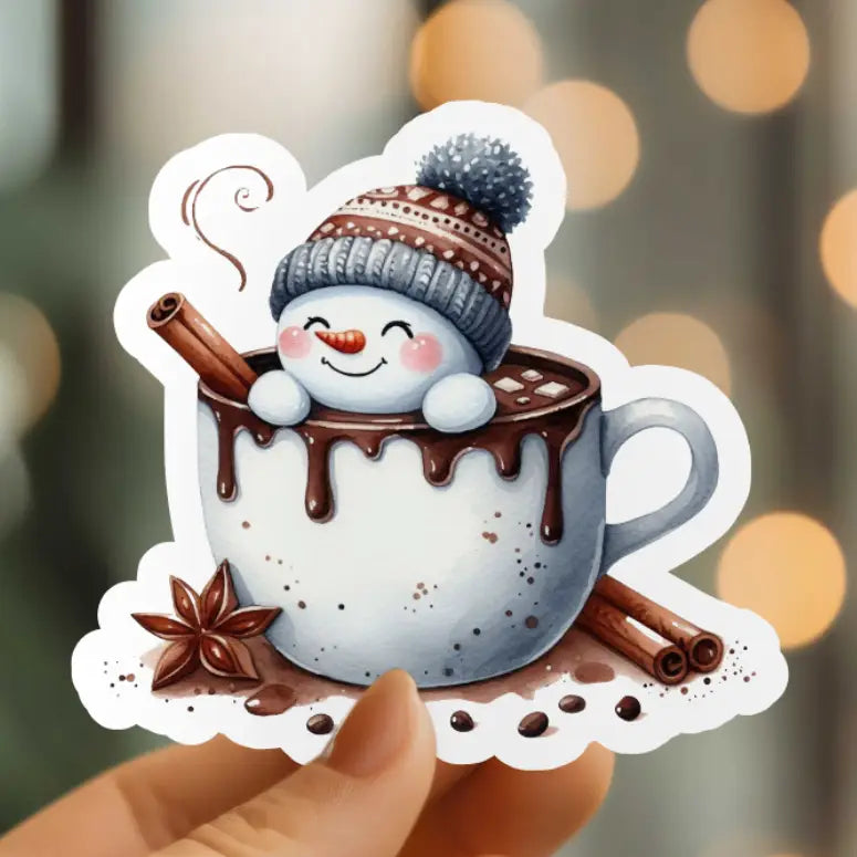 MMT - Adorable Snowman Mug Vinyl Sticker