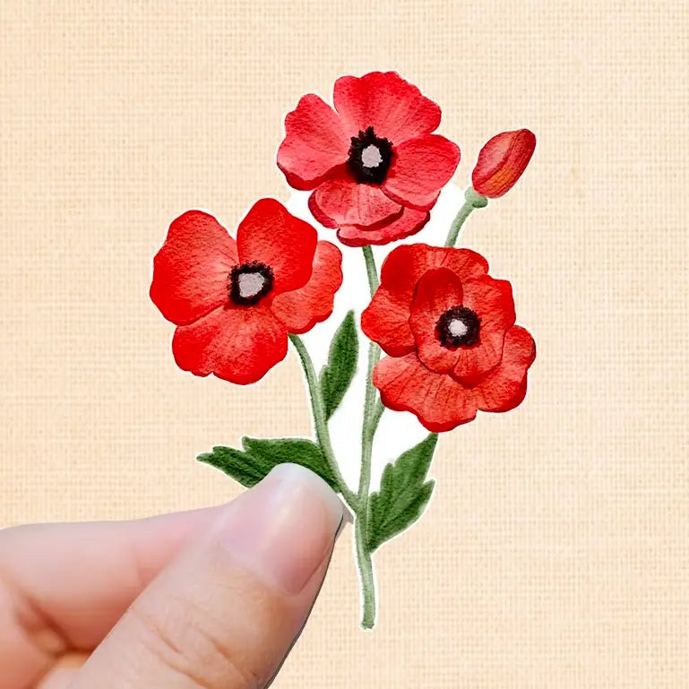 SH - Watercolor Poppies Sticker