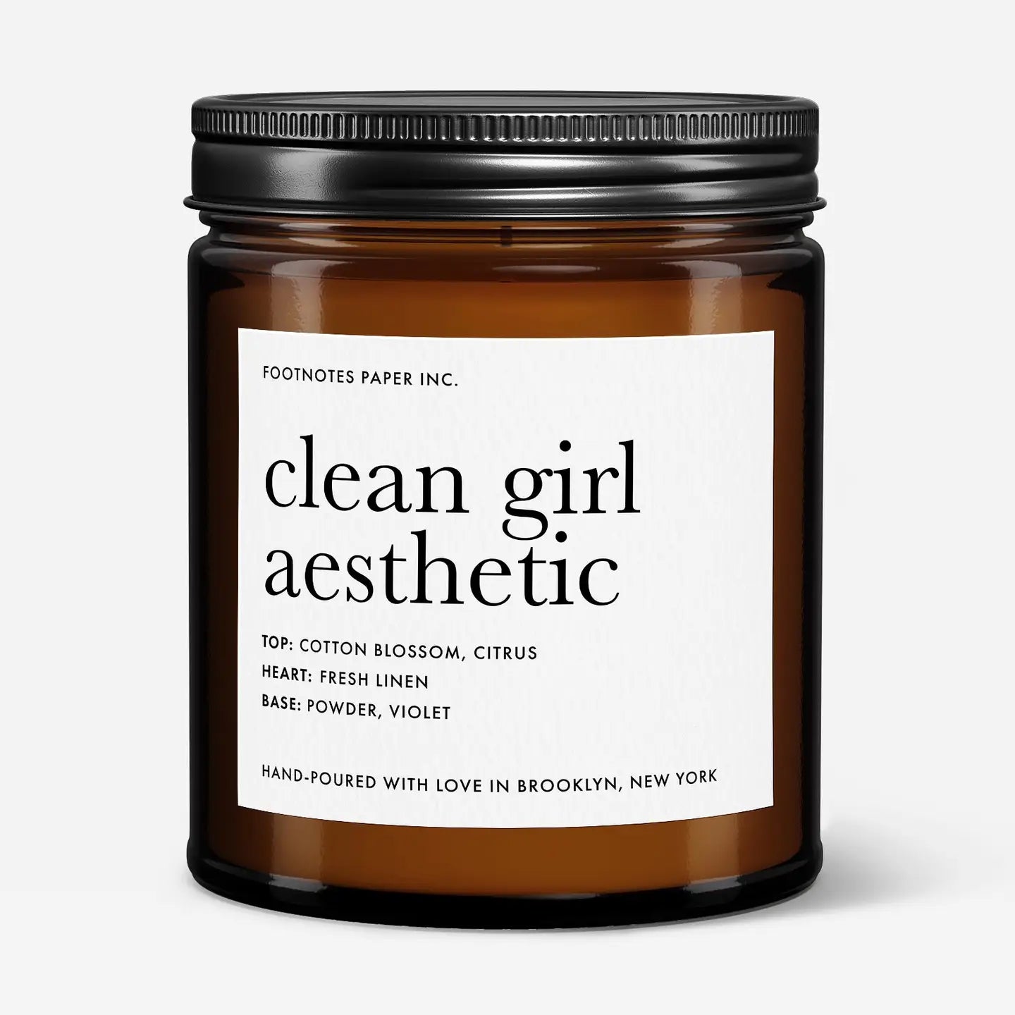 FN - Clean Girl Aesthetic Candle | Cotton, Fresh Linen, Powder, Floral