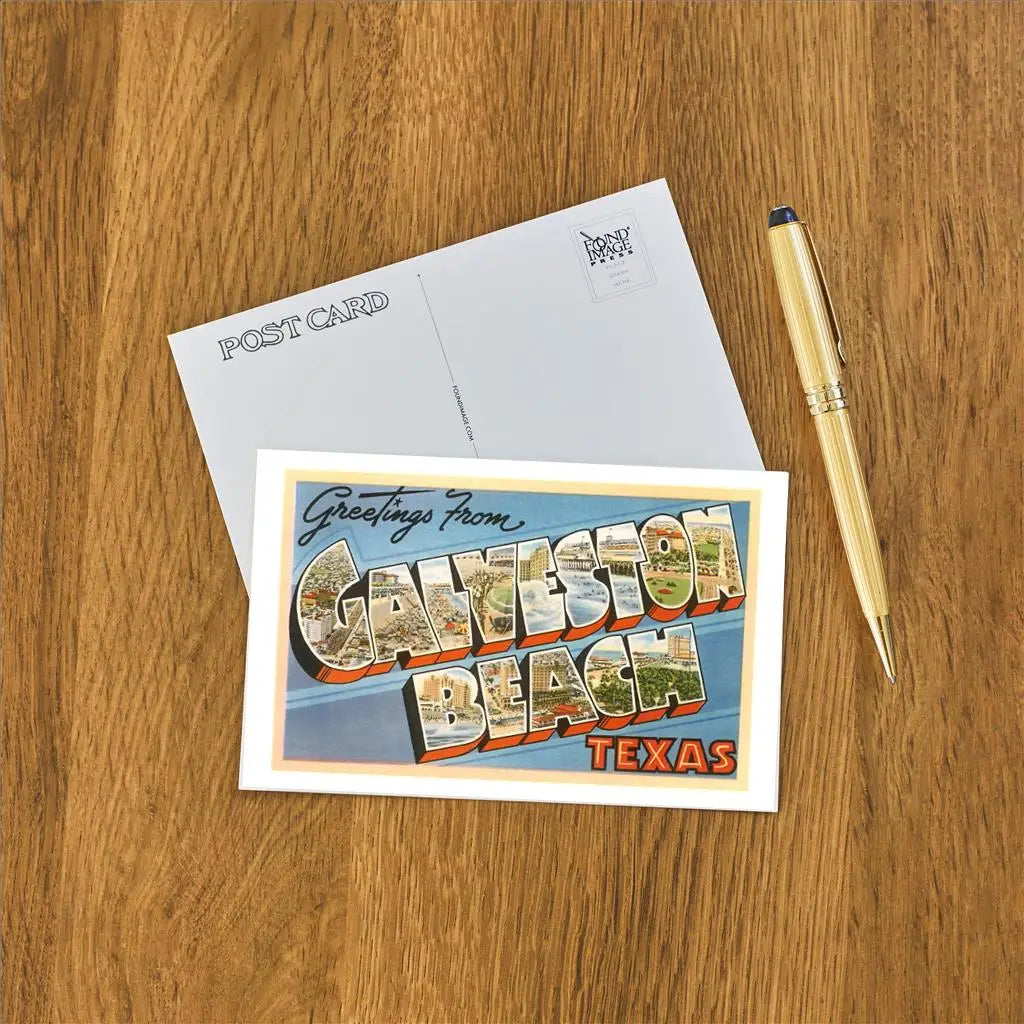 FIP - Postcard TX-713 Greetings from Galveston Beach, Texas
