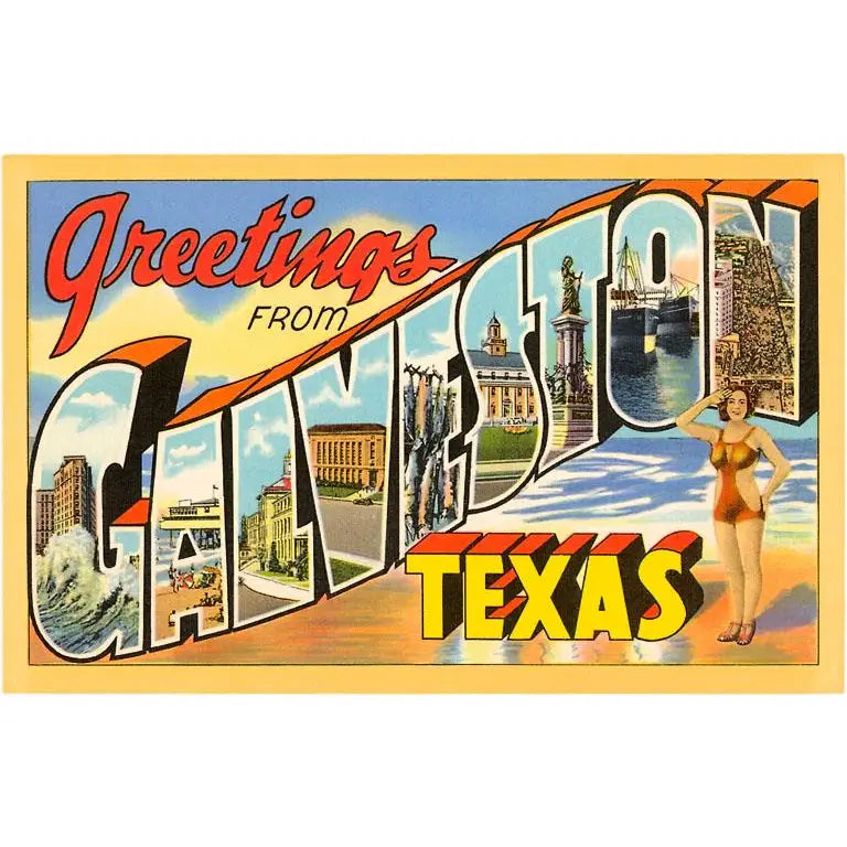 FIP - Sticker TX-486 Greetings from Galveston, Texas