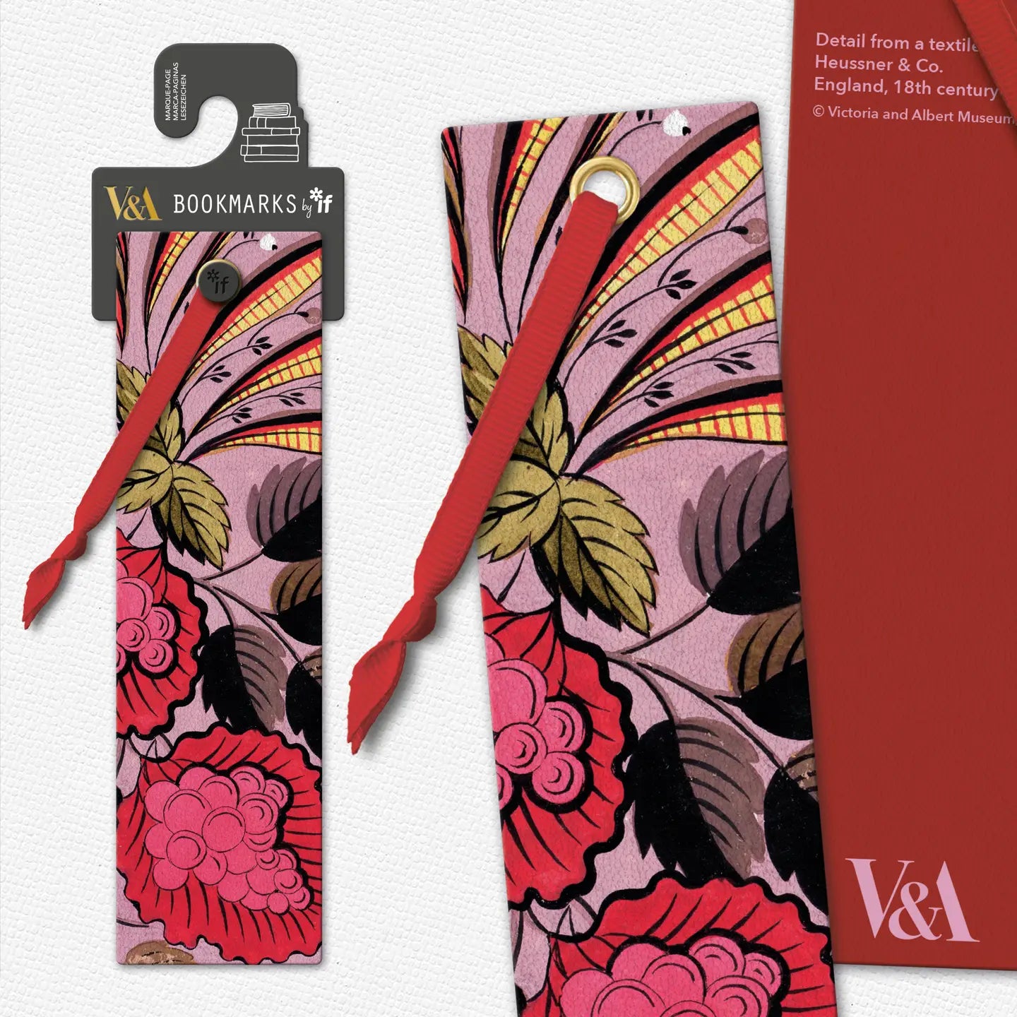 IU - V&A Collection Bookmarks - Pink Berry Textile