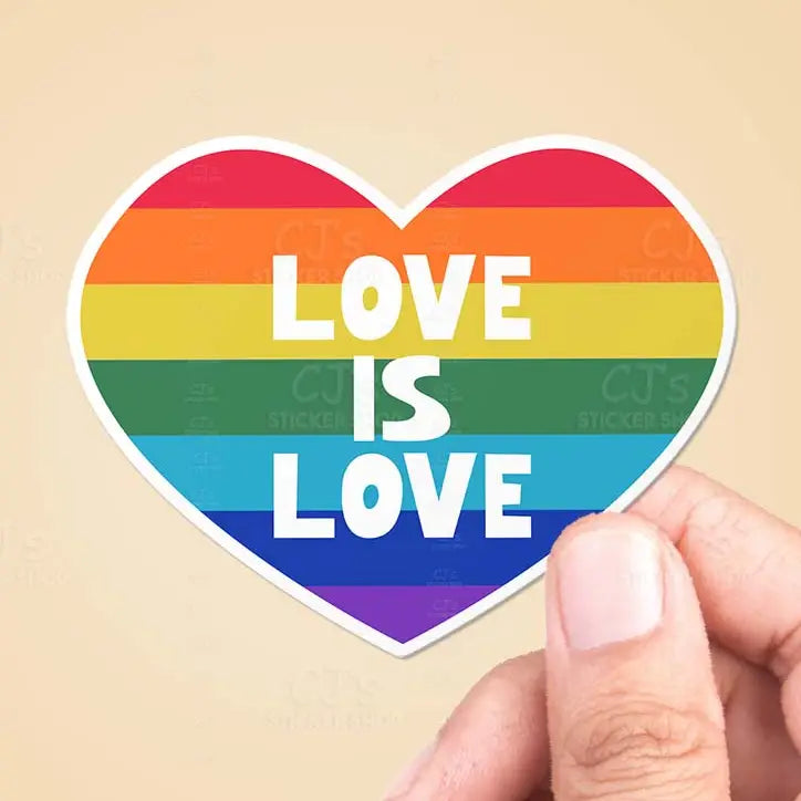CJ - Pride Love Is Love Hearts Sticker