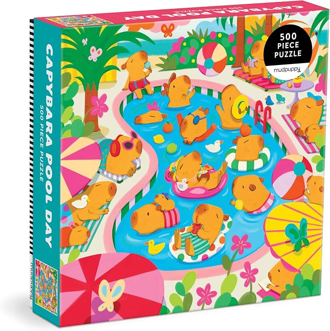 Capybara Pool Day 500 Piece Family Puzzle