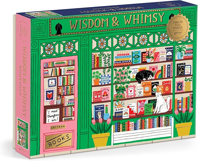 Wisdom & Whimsy Bookshop 1000 Piece Foil Puzzle