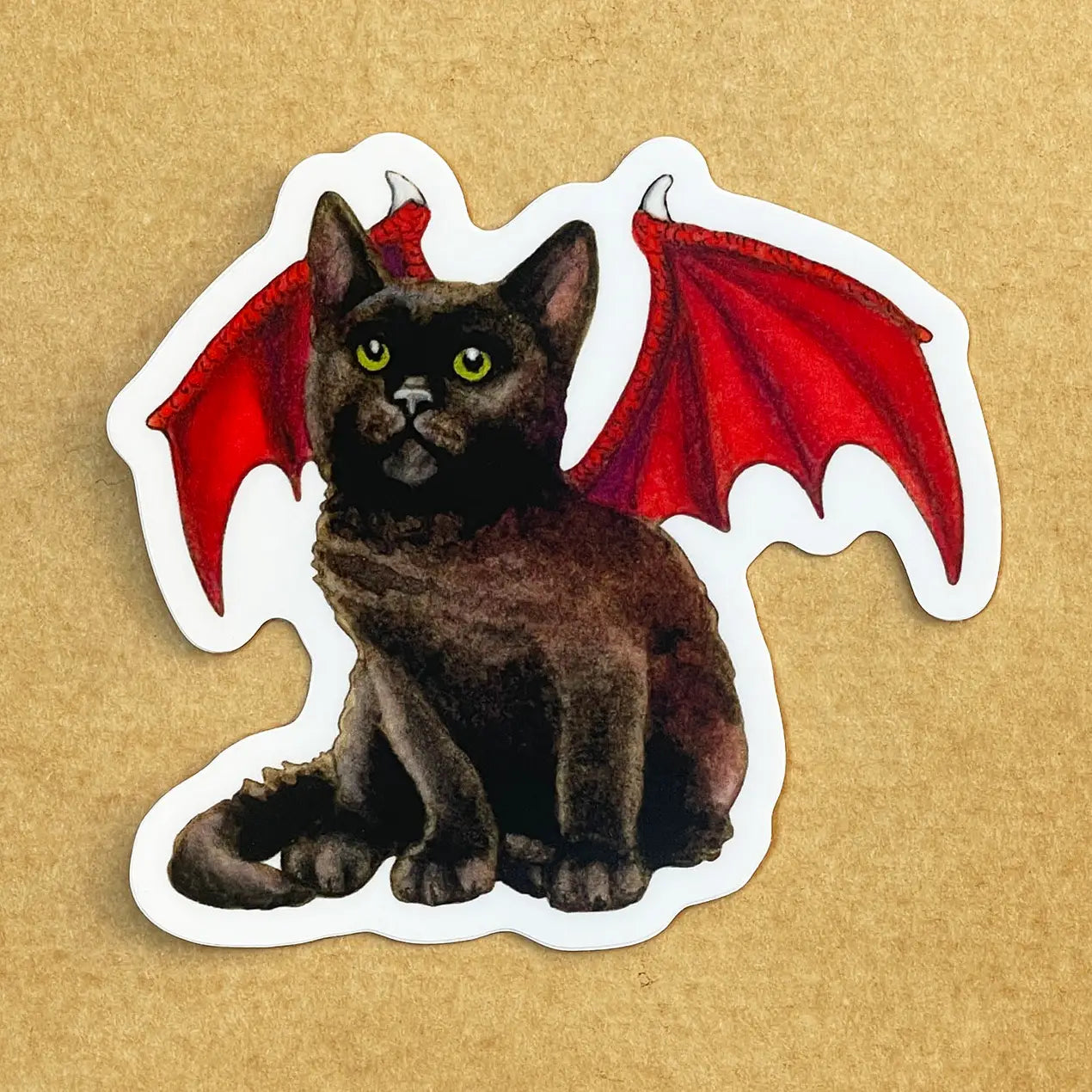 ARMI - Dragon Kitten Red Wings Vinyl Sticker