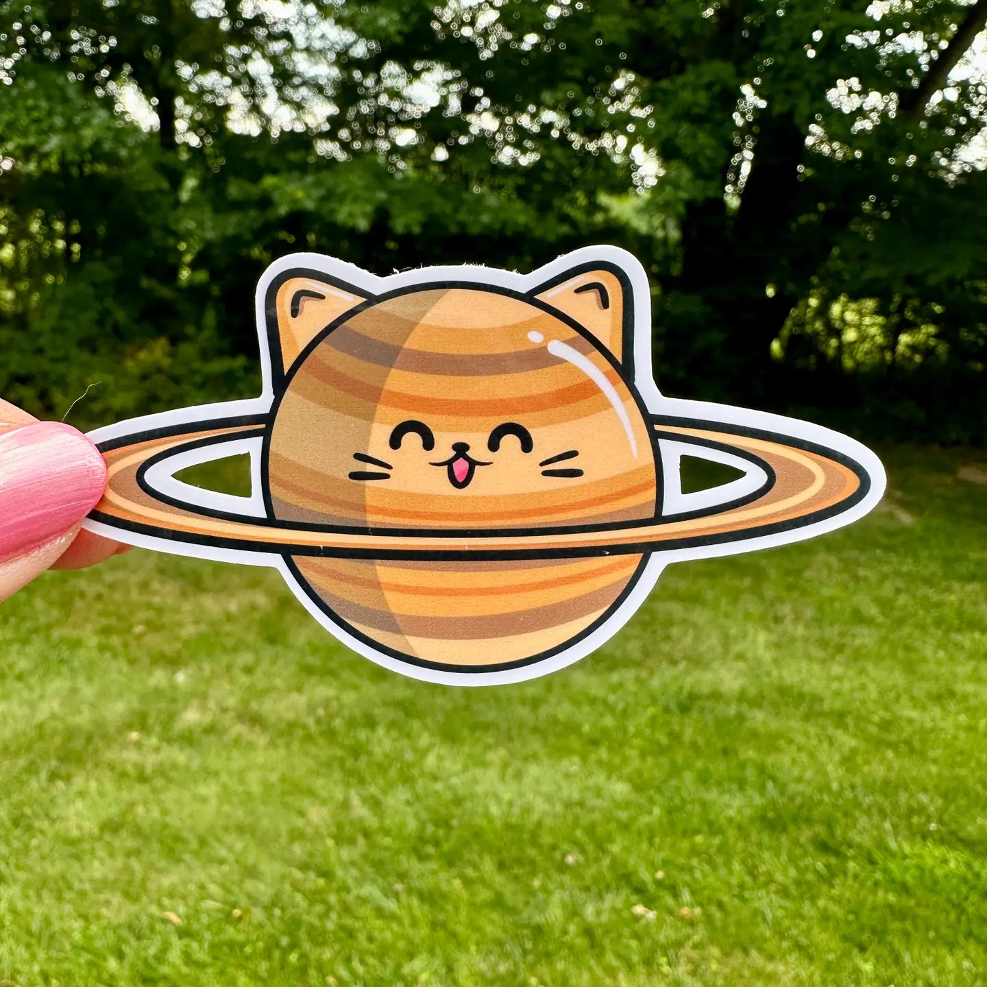 FD - Cute Cat Planet Saturn Caturn Space Sticker