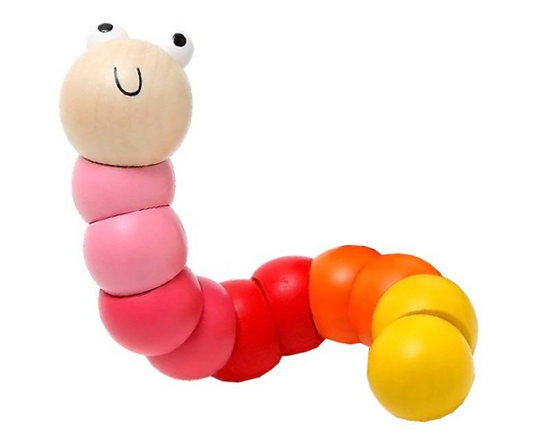 wooden worm - pink