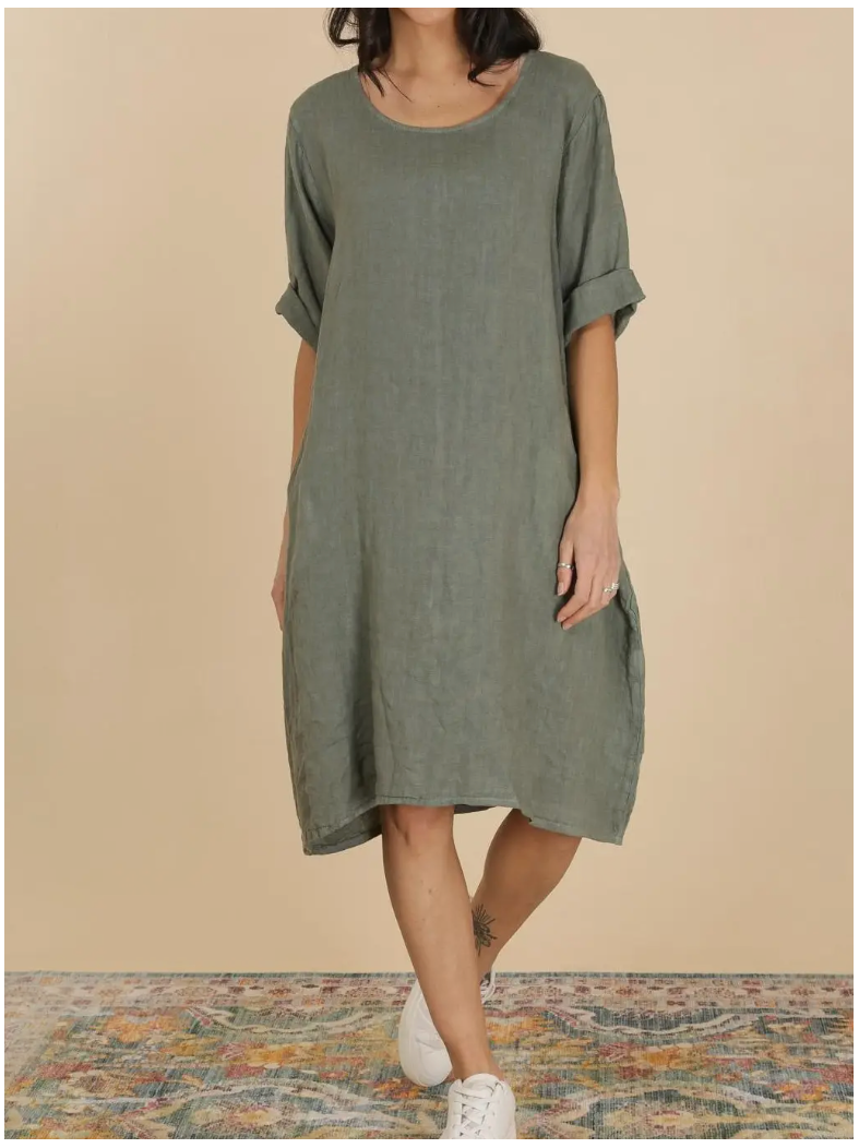 Linen Long Dress 6761 - light green