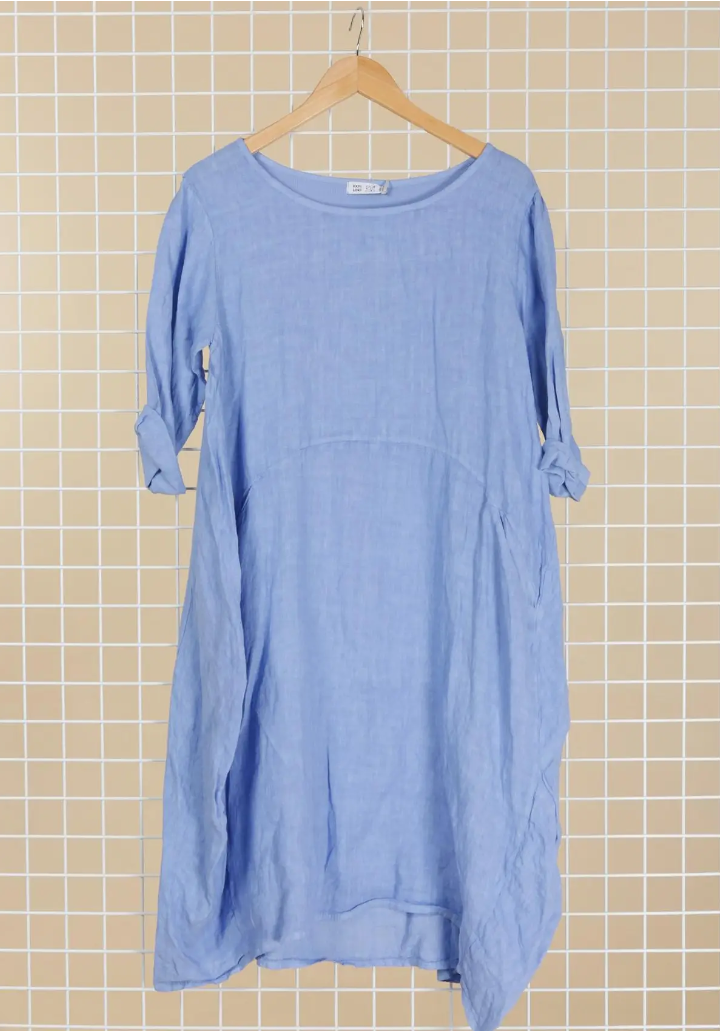 LINEN Stretch Back Dress - 625344 - JEANS