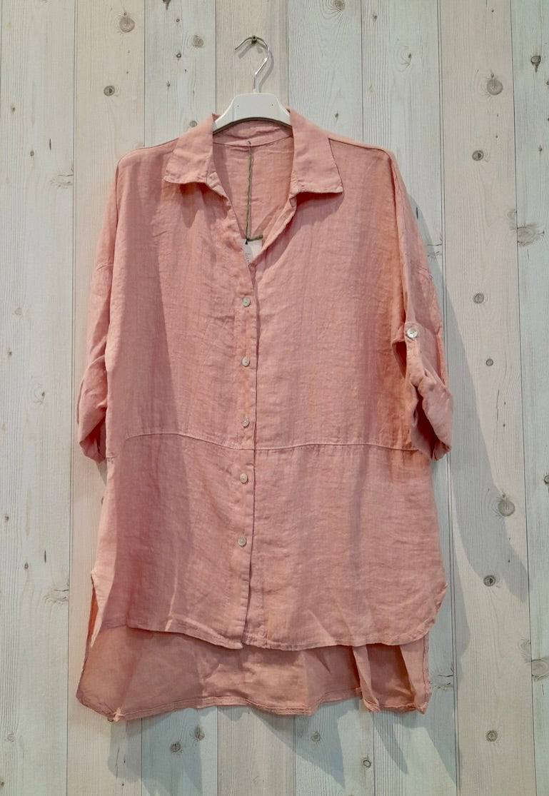 Linen Hi-Lo Top - 16827 - Rose