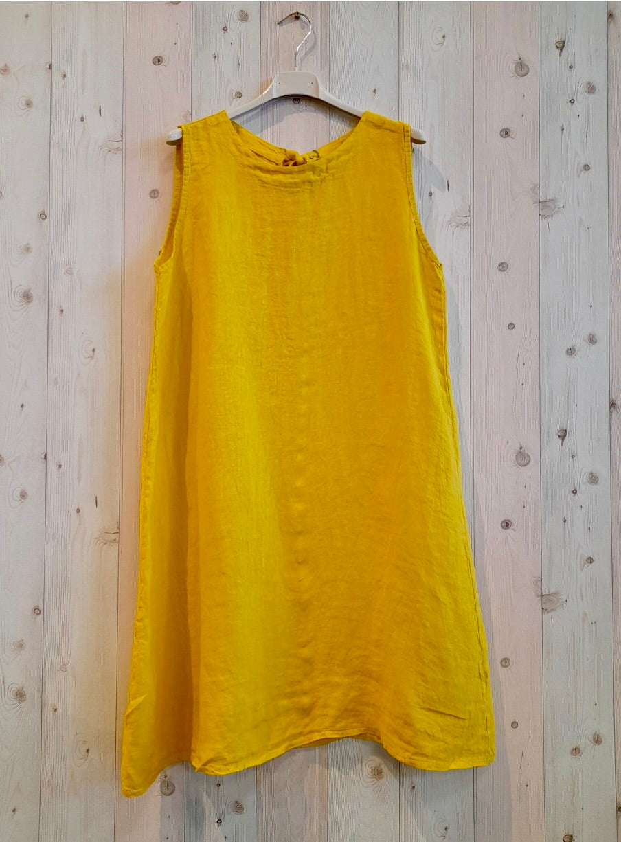 Linen Sleeveless Tie-Back Dress - 17280 - Amarillo