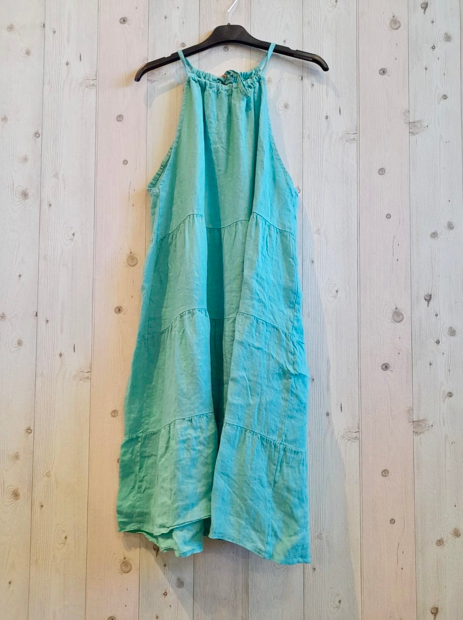 LINEN - Tie Sundress - 13393 - Robins Egg