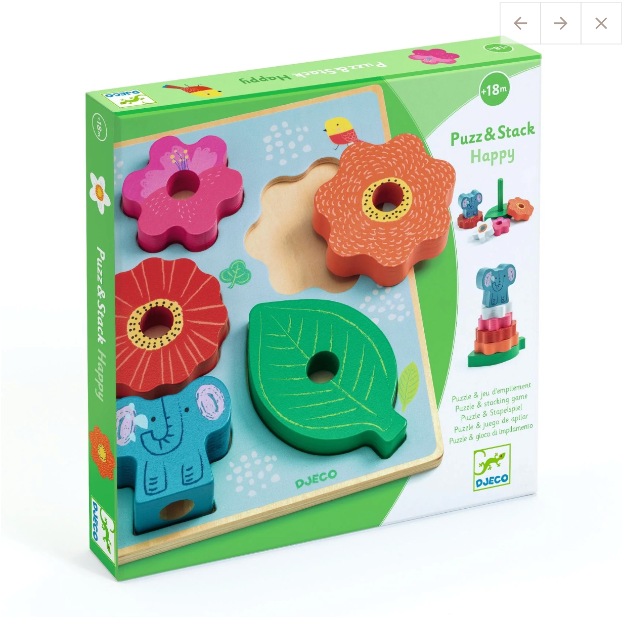 DJECO - Puzz & Stack Happy Wooden Puzzle
