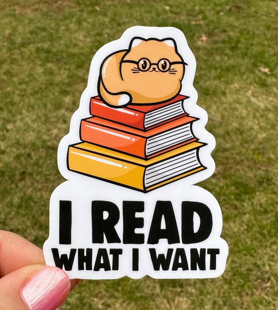 FB - I Read What I Want Cat Sticker