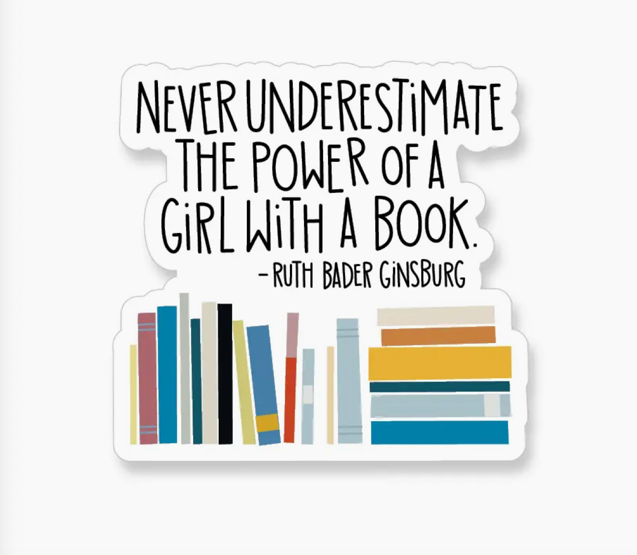 A2 - Ruth Bader Ginsburg Girl with A Book Vinyl Sticker