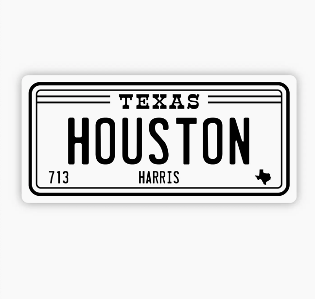 BM - Houston Texas 713 License Plate Sticker