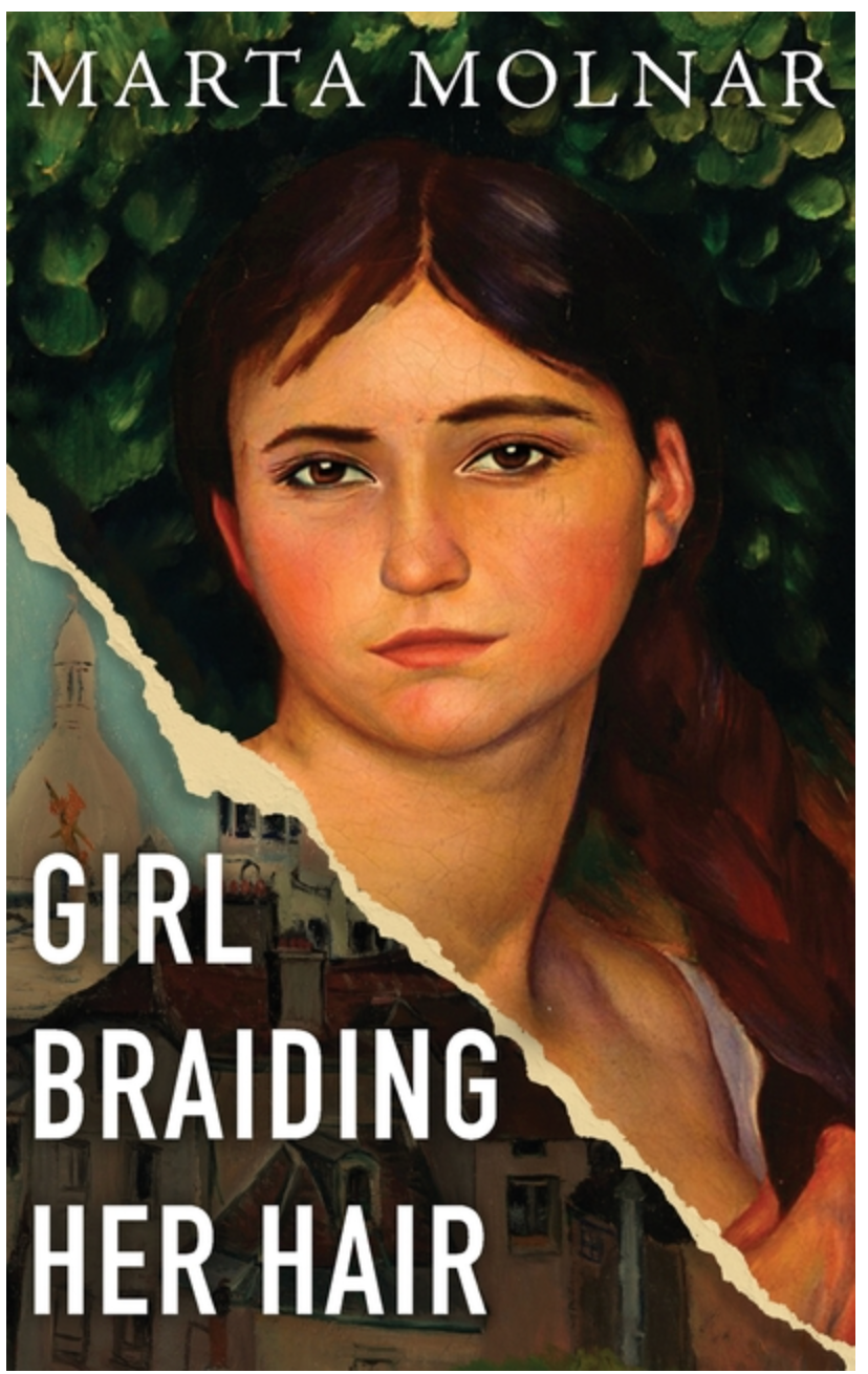Girl Braiding her Hair